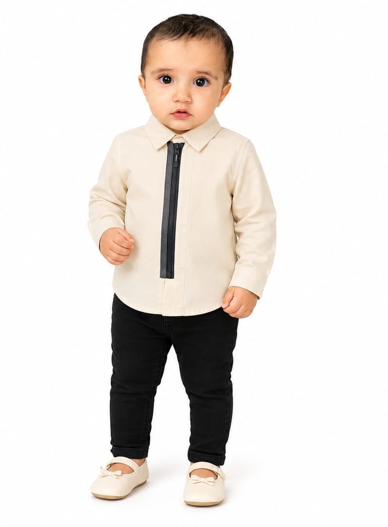 Baby Boys Zipper-Detail Casual Shirt