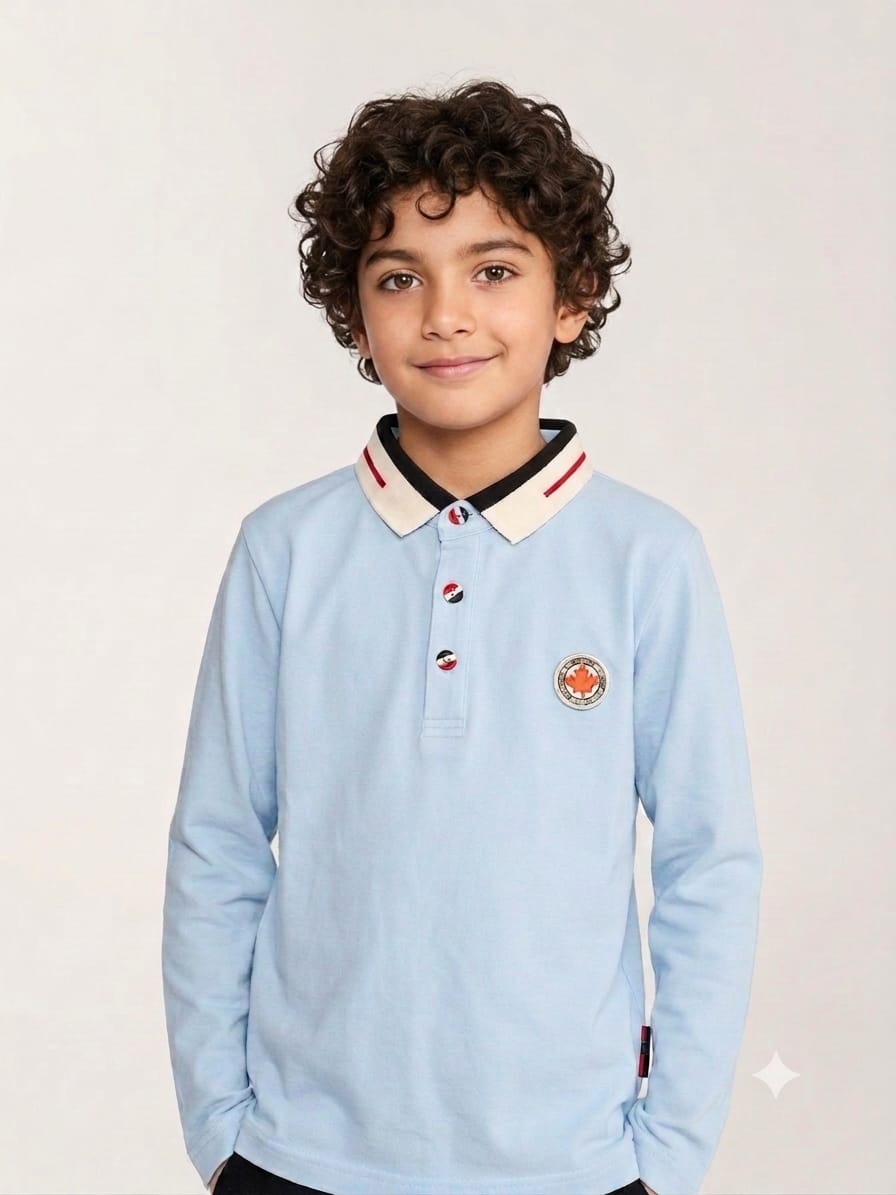 Kids Long-Sleeve Casual Polo