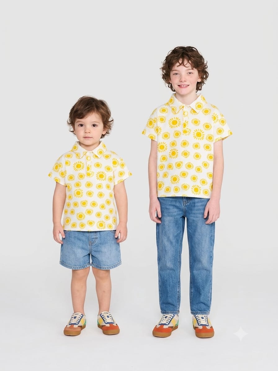 Kids Sun-Print Casual Polo
