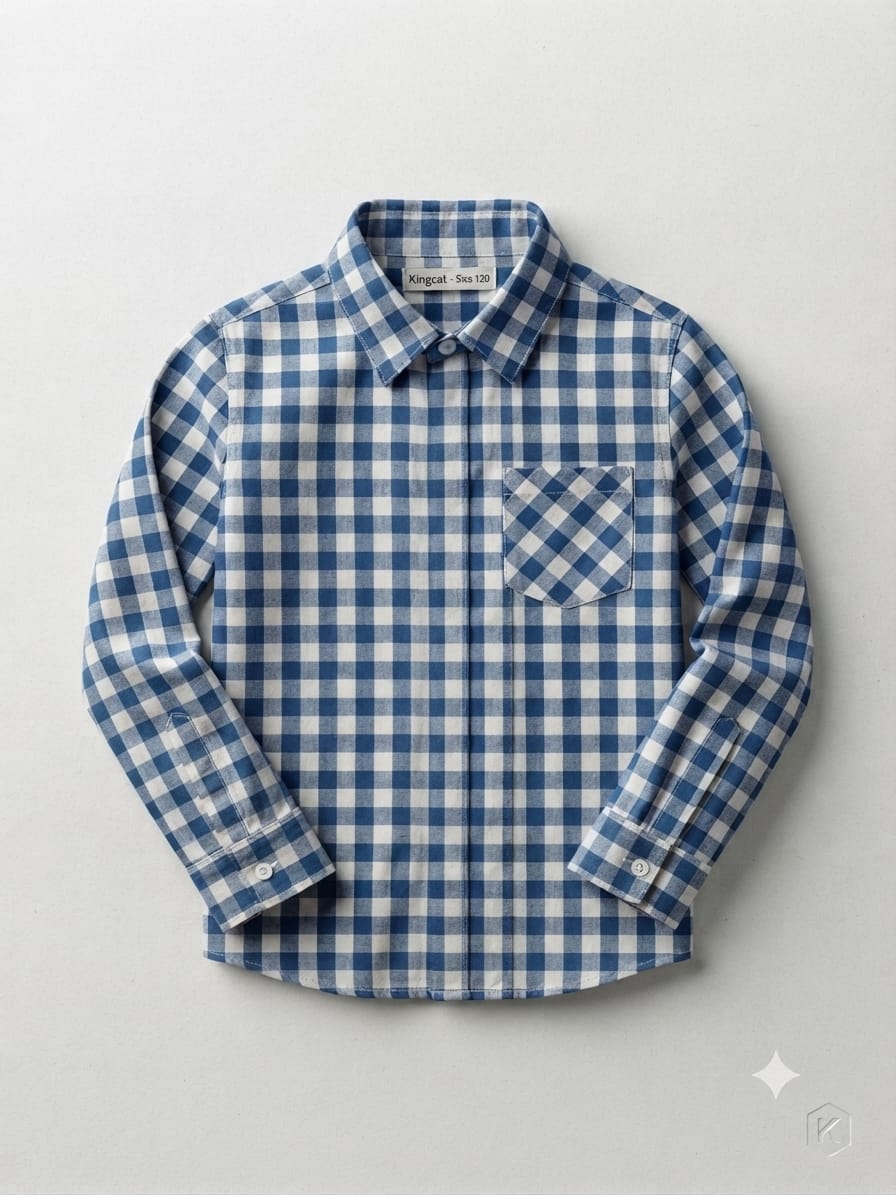 Kids Classic Gingham Checked Casual Shirt